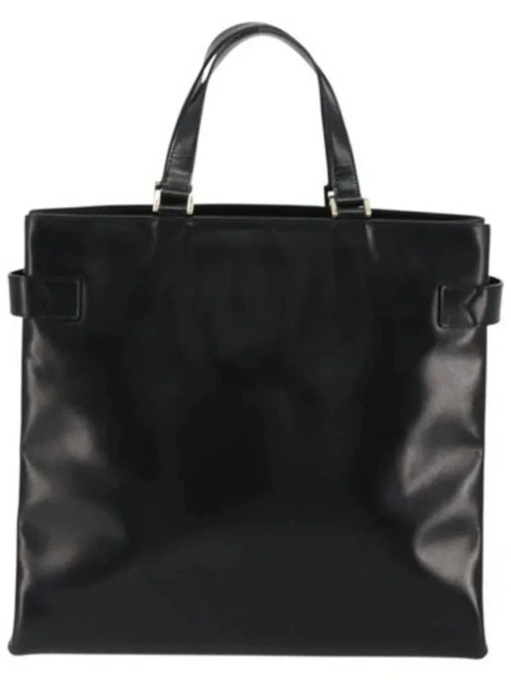 GUCCI Tote Bag Leather Black Gold 002 2046 0332 Auth 186559